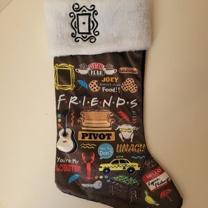 Friends Themed Holiday Stocking - Brown and White